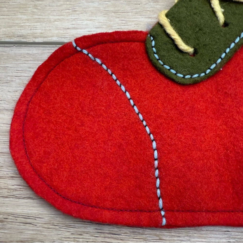 Vintage 70’s handmade Felt Christmas Stocking Appliqué Embroidered Boho‎ - Picture 4 of 9